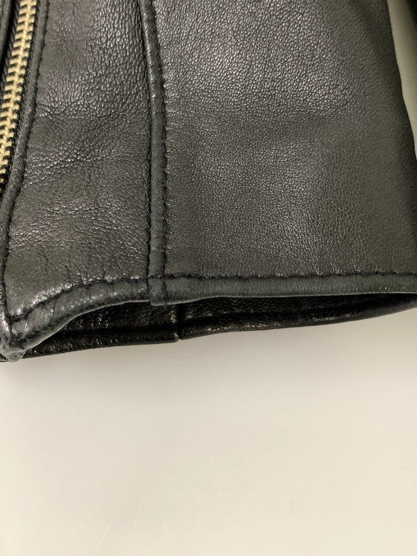 【中古品】【メンズ】 STUDIOUS ステュディオス 山羊革 ダブル ライダース ジャケット 107352002 革ジャン レザー ジャケット 140-260922-hu-46-min サイズ:3 カラー:ブラック 万代Net店