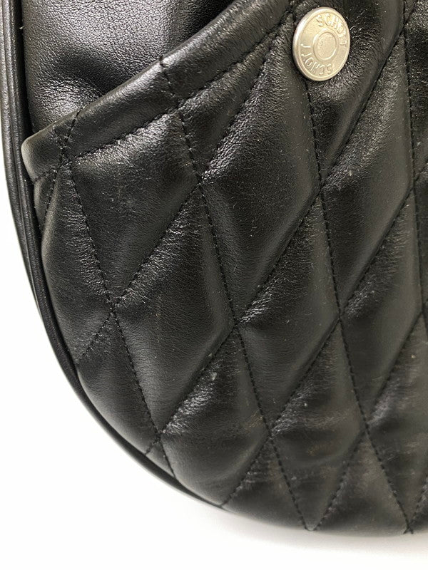 【中古品】【レディース】 SCHOTT ショット PADDED LEATHER BANANA BAG パデッド レザー バナナ バッグ 188-260918-hu-43-min カラー:ブラック 万代Net店