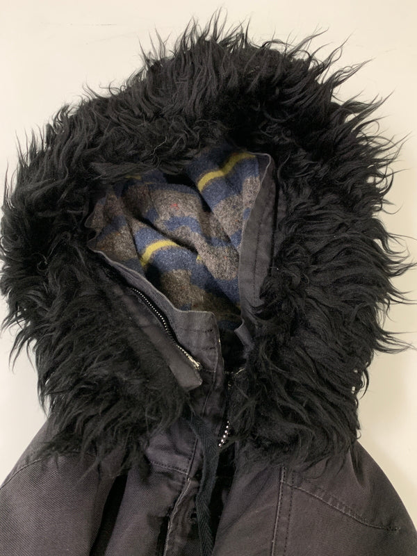 【中古品】【メンズ】 LUKER BY NEIGHBORHOOD ルーカーバイネイバーフッド N-3B FLIGHT JACKET フライトジャケット メンズ アウター ミリタリー フード付き パーカー 142-261002-em-11-min サイズ:M カラー:ブラック 万代Net店