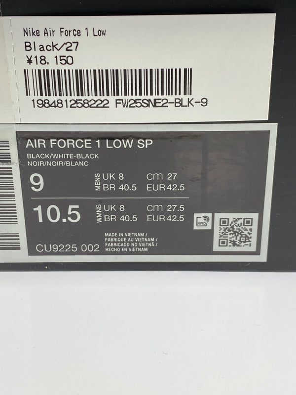 【中古品】【メンズ】 NIKE ナイキ × SUPREME シュプリーム AIR FORCE 1 LOW CU9225-002 エアフォース1 ロー スニーカー シューズ 靴 160-260927-em-01-min サイズ:27.0cm カラー:BLACK WHITE 万代Net店