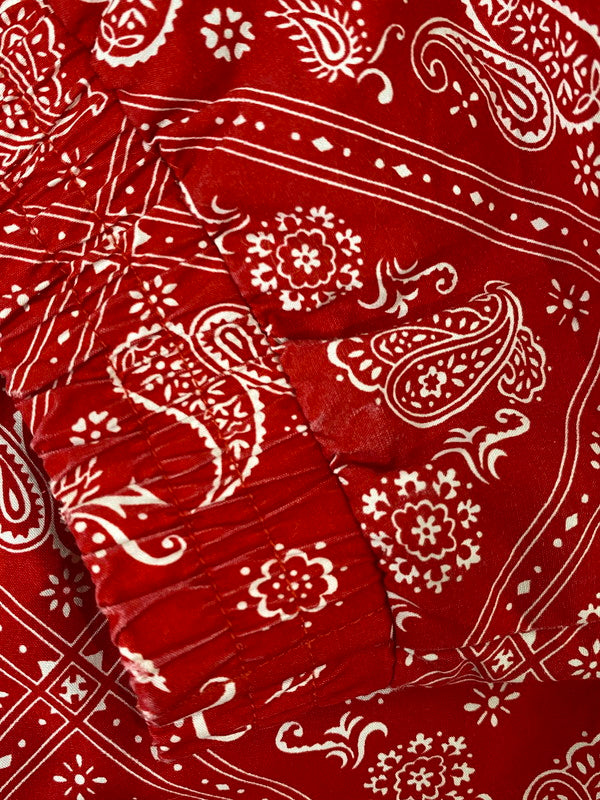 【中古品】【メンズ】 SUPREME シュプリーム BANDANA TRACK JACKET バンダナ トラックジャケット ライトアウター 149-260930-yn-13-min サイズ:M カラー:レッド 万代Net店