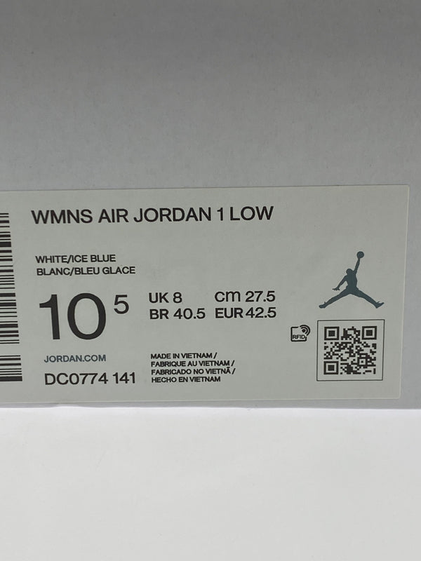 【中古品】【メンズ/レディース】 NIKE ナイキ WOMEN’S AIR JORDAN 1 LOW ウィメンズ エア ジョーダン 1 ロー DC0774-141 靴 シューズ スニーカー 160-261006-hu-16-min カラー:WHITE / ICE BLUE 万代Net店
