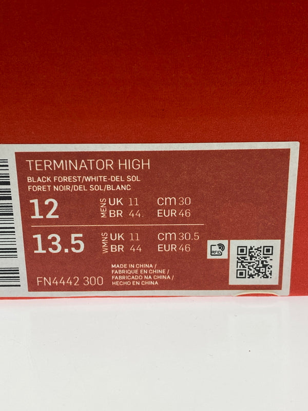 【中古美品】【メンズ】 NIKE ナイキ TERMINATOR HIGH FN4442-300 ターミネーター ハイ スニーカー 靴 160-261007-yn-04-min サイズ:30.0cm US12 カラー:BLACK FOREST/WHITE-DEL SOL 万代Net店