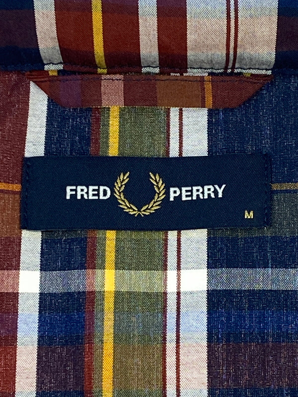 【中古品】【メンズ】 FRED PERRY フレッドペリー MADRAS CHECK HARRINGTON JACKET マドラスチェック ハリントンジャケット アウター 140-261013-yn-16-min サイズ:M カラー:マルチカラー 万代Net店