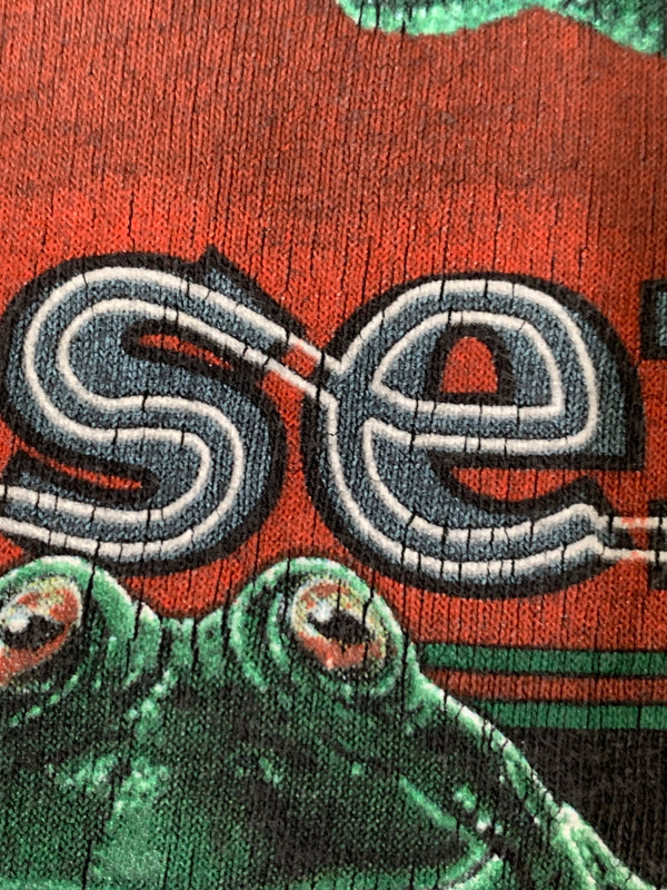 【中古品】【メンズ】 BUDWEISER バドワイザー FERRET LIZARDS FROGS TEE フェレット リザーズ フロッグス 半袖Tシャツ メンズ トップス 146-261016-em-45-min サイズ:XL カラー:ブラック 万代Net店