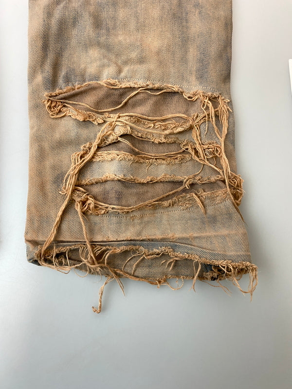 【中古品】【メンズ】 INNOCENCENYC イノセンス ニューヨーク DENIM PANT デニム パンツ メンズ ボトムス ジーパン ジーンズ リメイク ハンドメイド 153-261015-em-14-min サイズ:32 カラー:インディゴ(ライトオレンジ系) 万代Net店