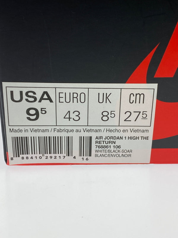 【中古美品】【メンズ】 NIKE ナイキ AIR JORDAN 1 HIGH THE RETURN "WHITE BLACK SOAR" 768861-106 エア ジョーダン 1 ハイ ザ リターン 靴 シューズ 160-261017-KS-24-min サイズ:27.5cm US9.5 カラー:ブルー/ブラック/ホワイト 万代Net店