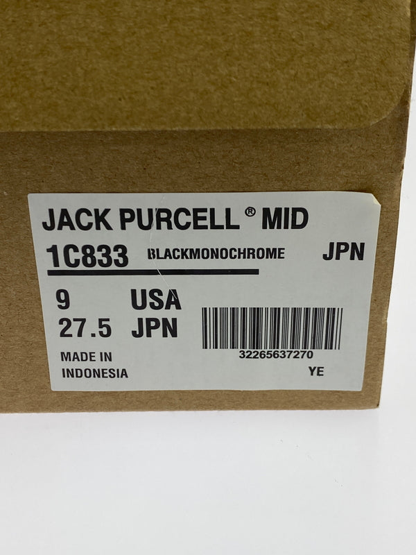 【中古品】【メンズ】 CONVERSE コンバース JACK PURCELL MID 1C833 ジャックパーセル ミッド ブラック コットンキャンバス メンズ ハイカット スニーカー シューズ 靴 162-261018-em-26-min サイズ:27.5cm カラー:ブラック 万代Net店