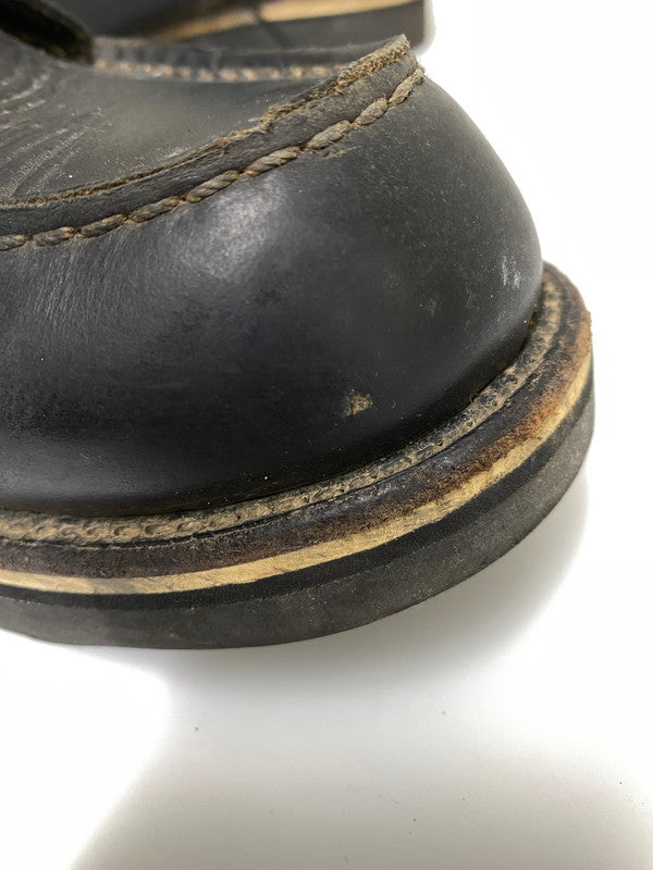 【中古品】【メンズ】 RED WING レッドウィング 刺繍羽 タグ アイリッシュセッター ワークブーツ レザー メンズ シューズ 靴 164-261022-em-25-min サイズ:9 1/2 カラー:ブラック 万代Net店
