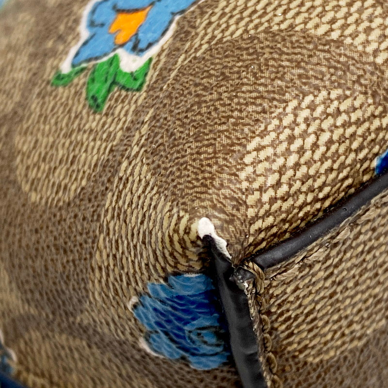 【中古品】【レディース】 COACH コーチ シグネチャー フラワーポーチ F58696 小物入れ メイクポーチ 180-240630-hi-28-izu カラー:ベージュ 万代Net店