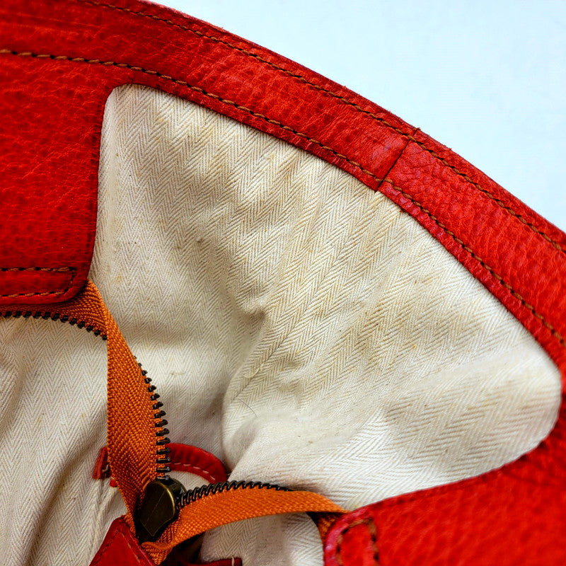 【中古品】【メンズ/レディース】 genten ゲンテン COW LEATHER HAND BAG カウレザー ハンドバッグ トートバッグ カバン 鞄 188-250109-as-20-izu カラー:オレンジ系 万代Net店