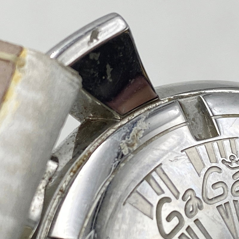 【中古品】【メンズ/レディース】 Gaga Milano ガガ・ミラノ J7166 グレー文字盤 MANUALE 40 マヌアーレ40 腕時計 197-250126-ma-04-izu カラー:白/シルバー 万代Net店