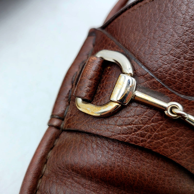 【現状渡し品】【メンズ/レディース】 GUCCI グッチ 367762 ホースビット レザー ローファー シューズ 靴 183-250204-as-12-izu サイズ:7.5 カラー:ブラウン 万代Net店