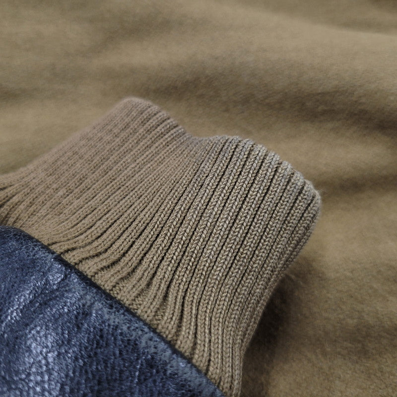 【現状渡し品】【メンズ】 USED HOLLYWOOD MOVE VERSITY JACKET ユーズド バーシティジャケット スタジャン 袖レザー ロゴ 刺繍 アウター 146-250408-ay-02-izu サイズ:F カラー:ブラウン×ブラック 万代Net店