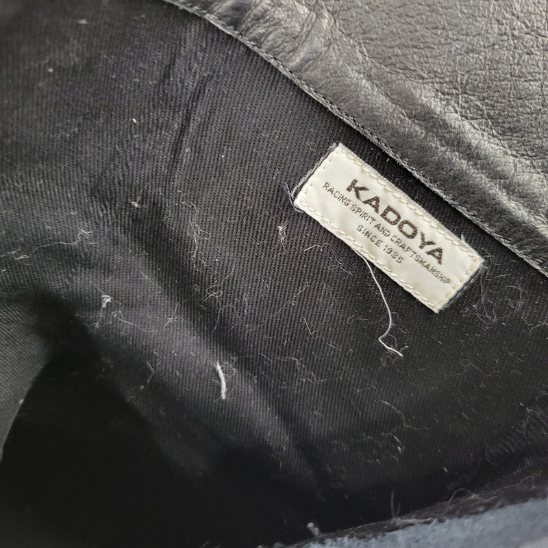 【中古品】【メンズ/レディース】 KADOYA カドヤ LEATHER HIGH SNEAKER レザー ハイスニーカー シューズ 靴 164-250523-ay-04-izu サイズ:26cm カラー:ネイビー 万代Net店