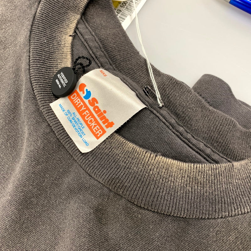 【中古美品】【メンズ】 SAINT MICHAEL セントマイケル SM-HR8-0000-013 25SS SS TEE OBLITERATE ショートスリーブT オブリタレイト トップス 半袖 142-250624-ma-06-izu サイズ:L カラー:BLACK 万代Net店