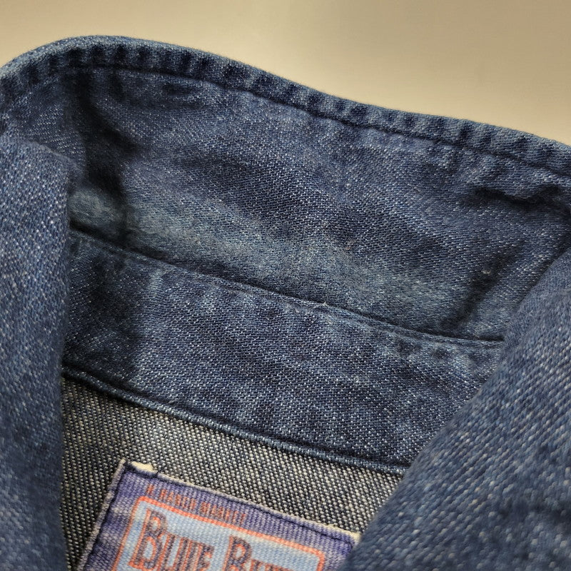 【中古品】【メンズ】 BLUE BLUE ブルーブルー LS DENIM SHIRT ロングスリーブ デニムシャツ 長袖 トップス 145-250630-as-06-izu サイズ:3 カラー:インディゴ 万代Net店
