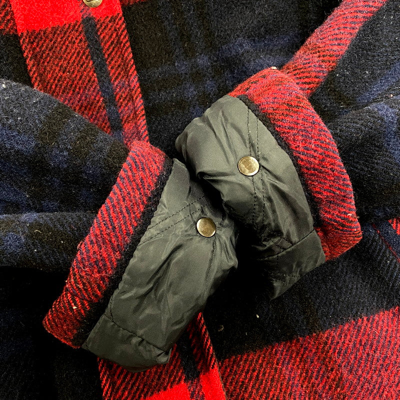 【中古品】【メンズ】 ウールリッチ 1650-113 80S WOOL CHECK HOODED COAT 80年代 ウールチェックフーデッドコート アウター 長袖 146-250717-ma-03-izu サイズ:M カラー:赤系マルチ 万代Net店
