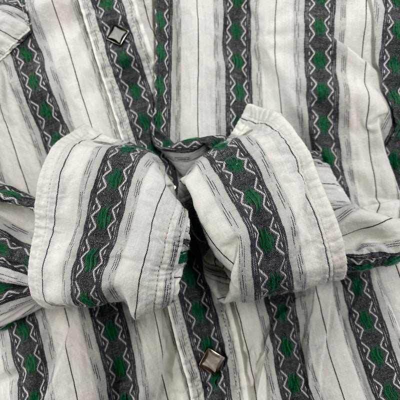 【中古品】【メンズ】 THE FLAT HEAD ザフラットヘッド STRIPE WESTERN LS SHIRT ストライプ ウエスタン ロングスリーブ シャツ 長袖 トップス 145-250806-as-40-izu サイズ:38 カラー:マルチカラー 万代Net店