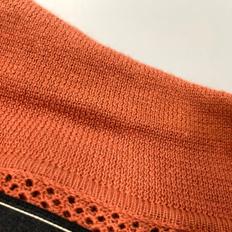 【中古品】【メンズ】 JACQUARD KNIT SHIRTS GSV-24-SS-16 ジャガード ニット シャツ 半袖 トップス 145-250823-as-05-izu サイズ:M カラー:オレンジ系 万代Net店