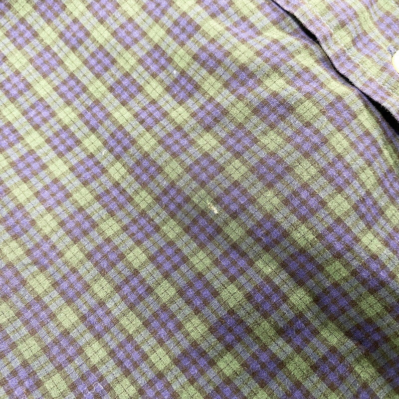 【中古品】【メンズ】 RALPH LAUREN ラルフローレン COTTON CHECK LS BD SHIRT コットン チェック ロングスリーブ ボタンダウン シャツ 長袖 トップス 147-250911-as-23-izu サイズ:4X BIG カラー:グリーン×ネイビー 万代Net店