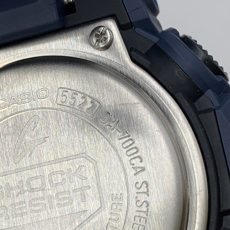 【中古美品】【メンズ/レディース】 G-SHOCK ジーショック GA-700 SERIES ANALOG-DIGITAL WATCH GA-700CA-2A GA-700シリーズ アナログ デジタル ウォッチ 腕時計 196-250920-as-26-izu サイズ:57.5 × 53.4 × 18.4 mm カラー:ネイビー 万代Net店