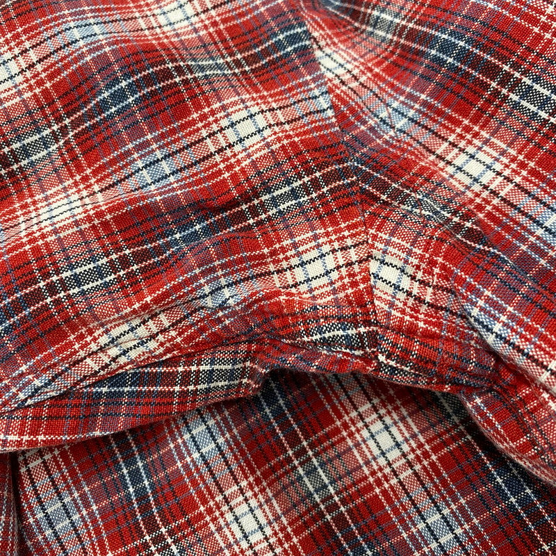 【現状渡し品】【メンズ】 BLAKE CHECK LS BD SHIRT チェック ロングスリーブ ボタンダウン シャツ 長袖 トップス 146-251031-as-27-izu サイズ:XL カラー:レッド系 万代Net店