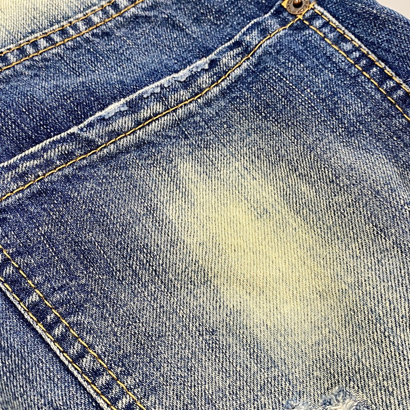 【中古品】【メンズ】 S71LA0519 COLOR STITCH DAMAGE DENIM PANTS カラー ステッチ ダメージ デニム パンツ ズボン ボトムス 152-250926-ya-13-izu サイズ:46 カラー:インディゴ 万代Net店
