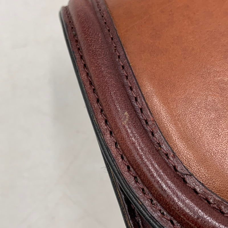 【中古品】【メンズ/レディース】 LEATHER SHOULDER BAG レザー ショルダー バッグ 鞄 カバン 188-251006-ay-01-izu カラー:ブラウン×ブラック 万代Net店