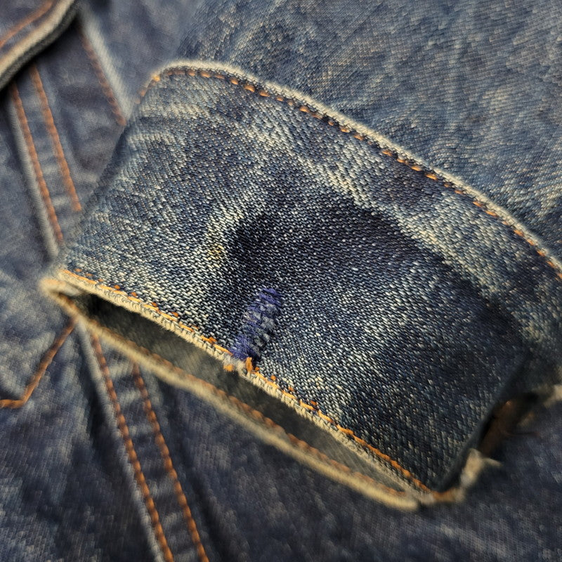 【現状渡し品】【メンズ】 BIG-E DENIM JACKET デニムジャケット ポケットボタン裏刻印522 不均等V アウター 146-251007-as-06-izu カラー:インディゴ 万代Net店