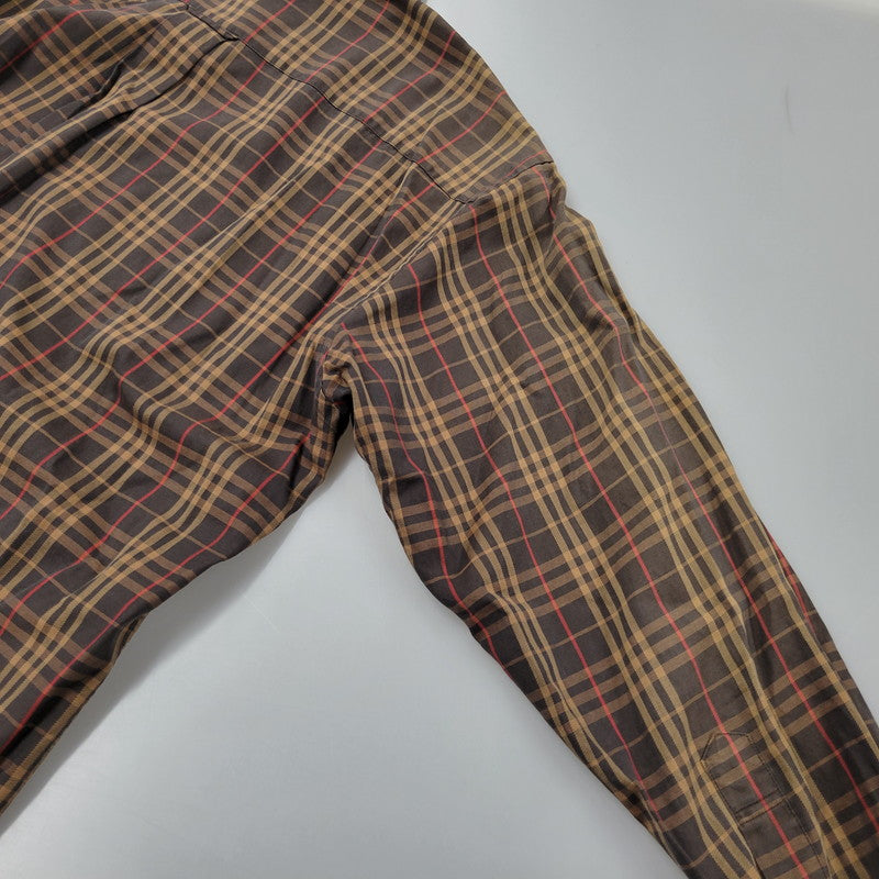 【中古品】【メンズ】 BURBERRY LONDON バーバリーロンドン CHECK LS BD SHIRT BBW80-940 チェック ロングスリーブ ボタンダウン シャツ 日本製 長袖 トップス 141-251026-as-13-izu サイズ:L カラー:ブラウン系 万代Net店