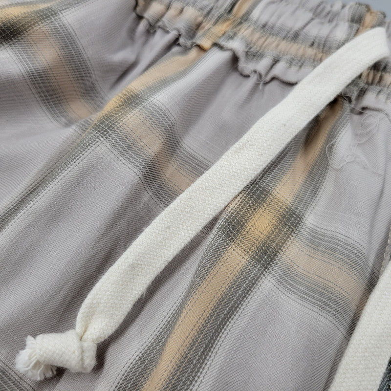 【中古美品】【メンズ】 LQUARTET エルカルテット OMBRE CRAFTSMAN PAJAMAS PANTS オンブレ クラフトマン パジャマパンツ チェック ボトムス 151-251030-as-28-izu サイズ:M カラー:BEIGE 万代Net店