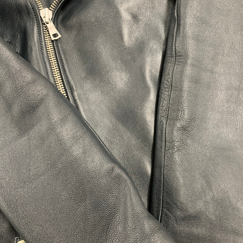【中古品】【メンズ】 163-1508 LAMB LEATHER DOUBLE RIDERS JACKET ラム レザー ダブル ライダース ジャケット アウター 147-251109-cs-16-izu サイズ:S カラー:ブラック 万代Net店