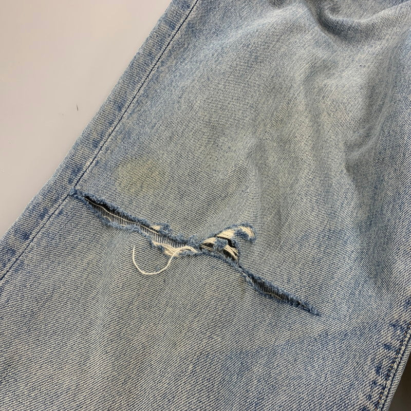 【現状渡し品】【メンズ】 ZIP FLY STRAIGHT DENIM PANTS ジップフライ ストレート デニムパンツ USA製 ジーンズ ボトムス 157-251108-as-05-izu サイズ:40×32 カラー:ライトインディゴ 万代Net店