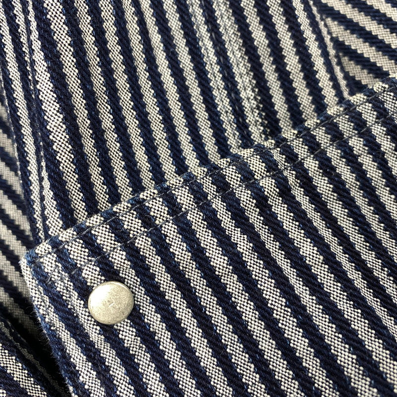 【中古品】【メンズ】 BLUE BLUE ブルーブルー COVERALLS JACKET カバーオール ジャケット ストライプ アウター 145-251119-as-13-izu サイズ:1 カラー:インディゴ 万代Net店