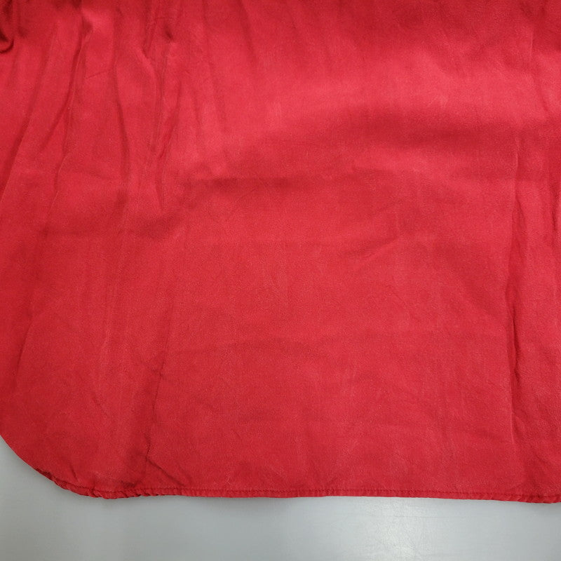 【中古品】【メンズ】 80-90'S 金タグ RAYON OPENCOLLAR LS SHIRT レーヨン オープンカラー ロングスリーブ シャツ トップス 長袖 142-251125-cs-07-izu サイズ:不明 カラー:レッド 万代Net店
