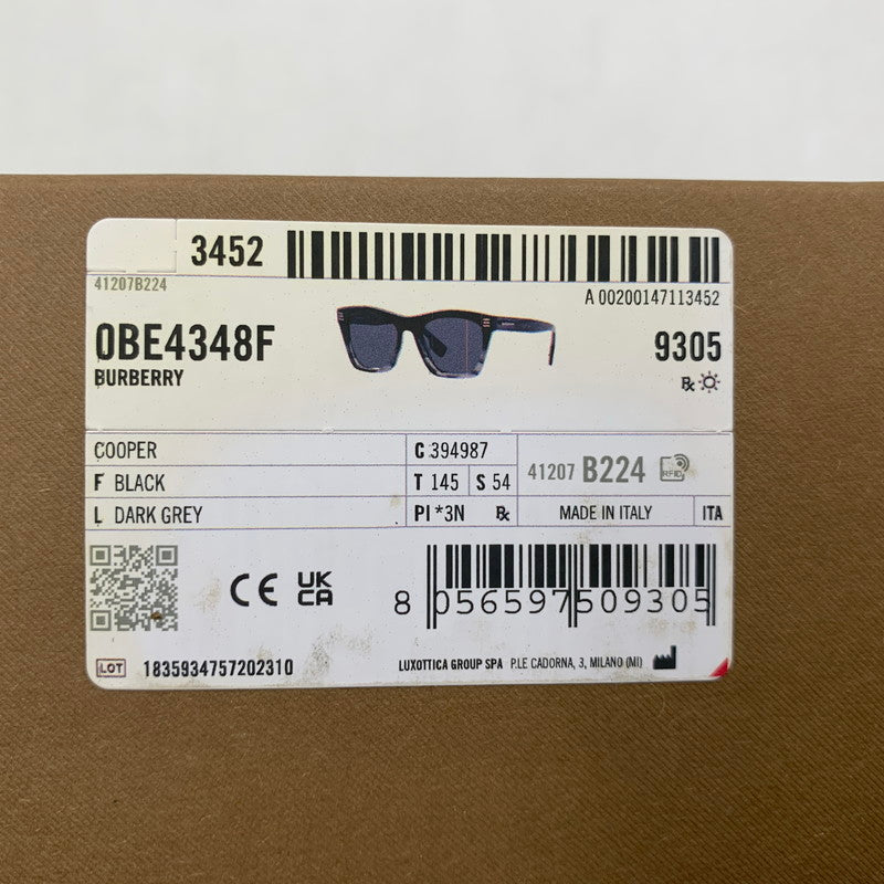 【中古品】【メンズ/レディース】 BURBERRY LONDON ENGLAND バーバリー ロンドン イングランド B 4348-F SUNGLASSES サングラス 183-251124-ya-25-izu サイズ:54口21-145 カラー:ブラック 万代Net店