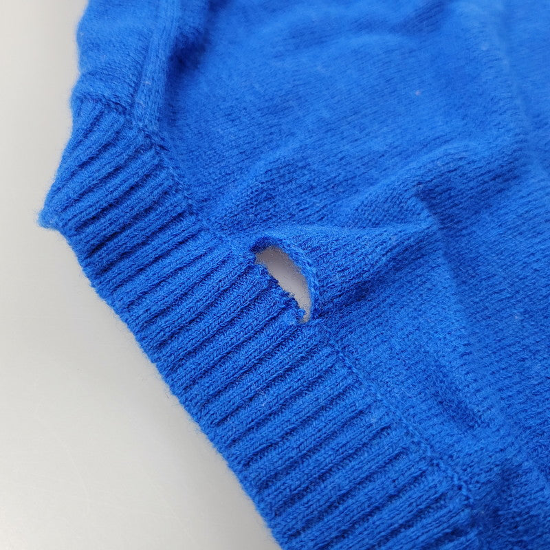 【中古品】【メンズ】 WOOL KNIT UCX9901-2 ウール ニット クマ刺繍 長袖 トップス 140-251203-as-08-izu サイズ:2 カラー:ブルー 万代Net店