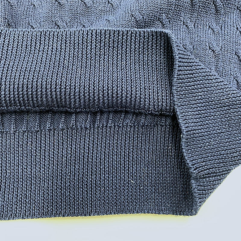 【中古品】【メンズ】 POLO GOLF RALPH LAUREN ポロゴルフラルフローレン CABLE KNIT VEST ケーブルニットベスト トップス 146-251207-as-10-izu サイズ:L カラー:ネイビー 万代Net店