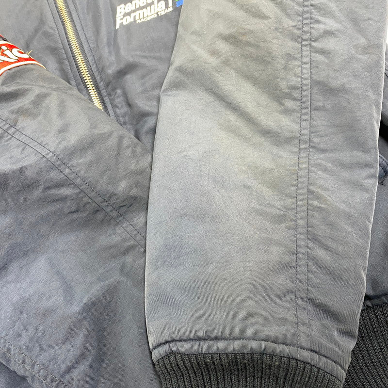【現状渡し品】【メンズ】 USED BENETTON FORMULA 1 ベネトン フォーミュラ1 MA-1 FLIGHT JACKET フライトジャケット アウター 146-251207-as-29-izu サイズ:L カラー:ネイビー 万代Net店