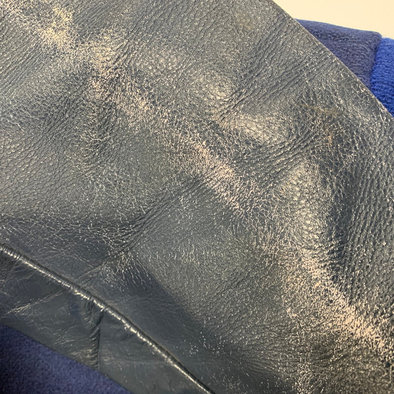 【現状渡し品】【メンズ】 USED VINTAGE N LEATHER×WOOL STADIUM JACKET レザー ウール スタジアム ジャケット スタジャン アウター 146-251208-as-02-izu カラー:ネイビー系 万代Net店