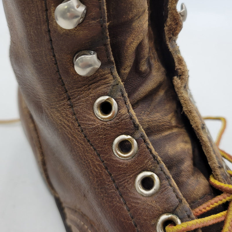 【現状渡し品】【メンズ】 LACE UP BOOTS レースアップ ブーツ プリント羽タグ USA表記 シューズ 靴 164-251215-as-05-izu サイズ:7D カラー:ブラウン 万代Net店