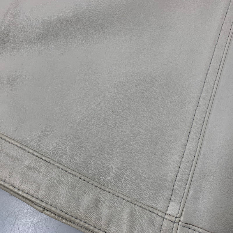 【中古品】【メンズ】 BARASSI バラッシ 1150-3082 MESH LAMB メッシュラム LEATHER SINGLE RIDERS JACKET レザー シングルライダースジャケッ トップス アウター 147-251218-ya-16-izu サイズ:46 カラー:グレー 万代Net店