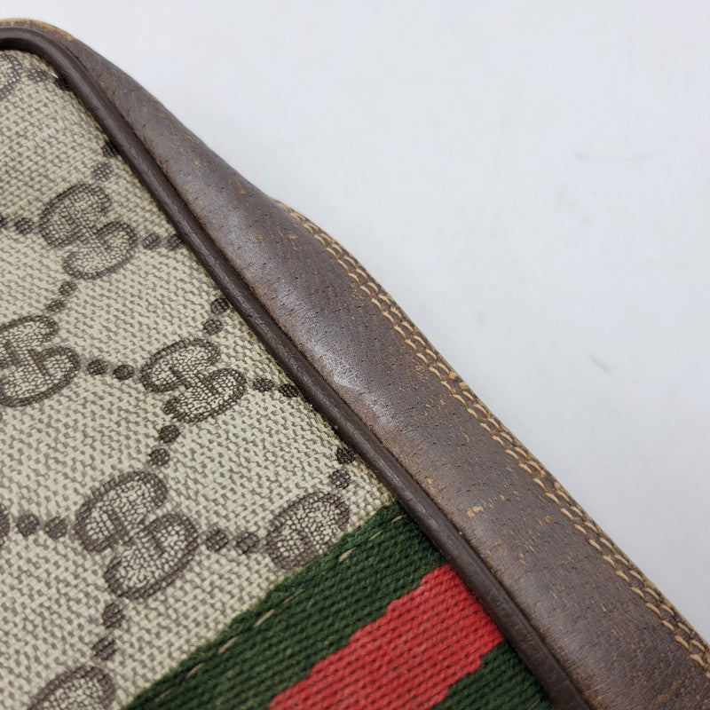 【現状渡し品】【メンズ/レディース】 OLD GUCCI オールドグッチ 89.01.012 シェリーライン GGプラス ポーチ カバン バッグ 鞄 180-251223-as-03-izu カラー:ブラウン系 万代Net店