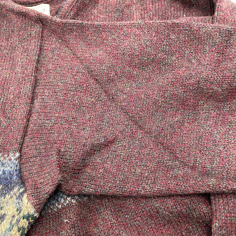 【中古品】【メンズ】 USA製 V-NECK ブイネック WOOL KNIT SWEATER ウール ニット セーター 146-260111-ya-14-izu サイズ:XL カラー:赤茶系 万代Net店