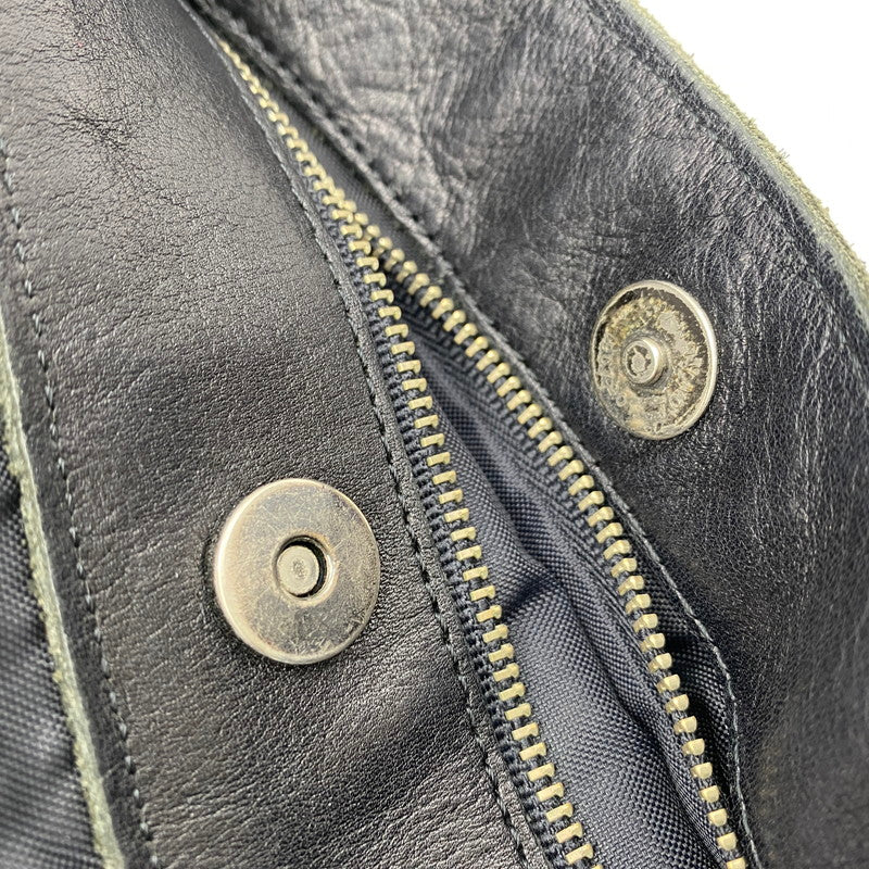 【現状渡し品】【メンズ/レディース】 LEATHER SHOULDER BAG レザー ショルダーバッグ カバン 鞄 180-260121-as-01-izu カラー:ブラック 万代Net店