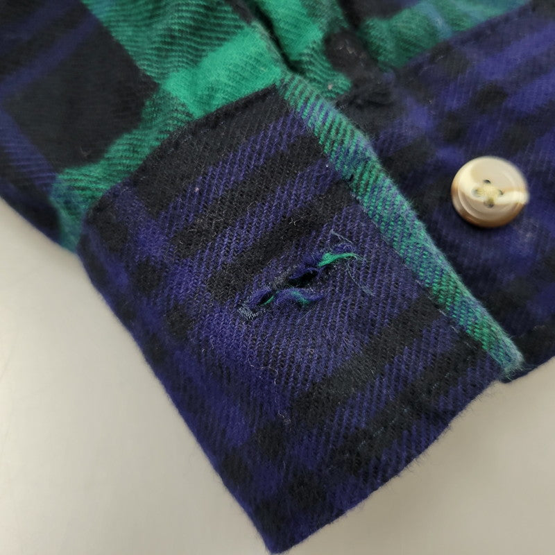 【中古品】【メンズ】 BIG BILL ビッグビル BLOCK CHECK SHIRT ブロック チェック シャツ トップス 長袖 146-260128-kh-02-izu サイズ:M カラー:グリーン×ネイビー 万代Net店