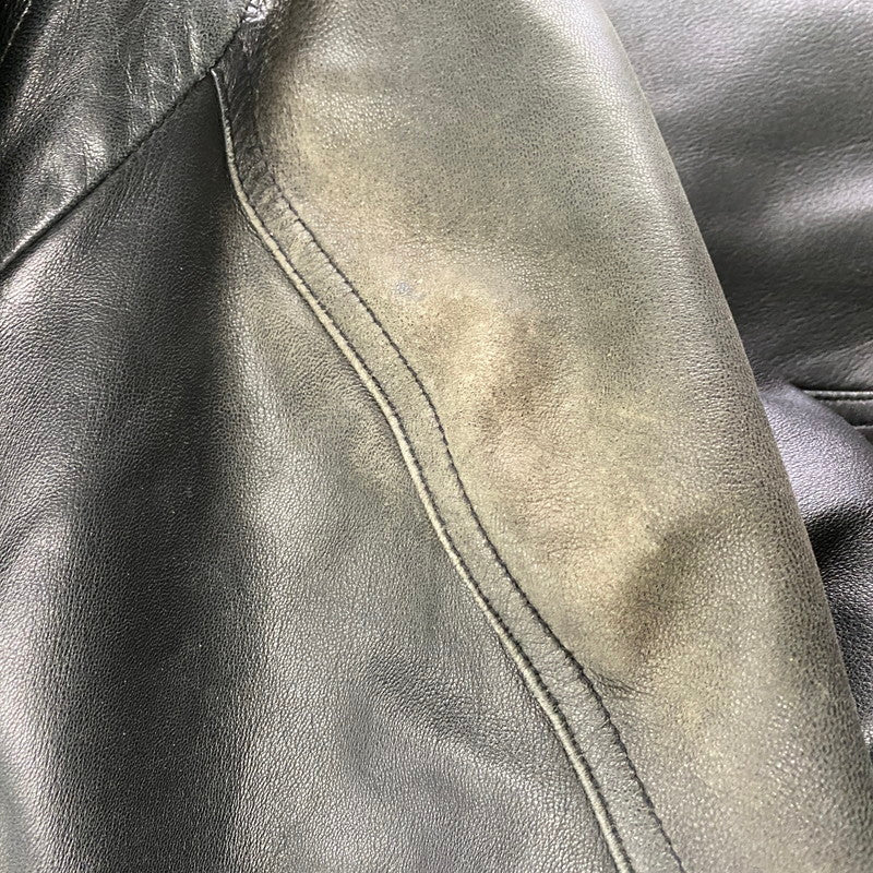 【現状渡し品】【メンズ】 INTERMEZZO インターメッツォ SHEEPSKIN LEATHER COAT シープスキン レザー コート アウター 146-260129-yn-02-izu サイズ:L カラー:ブラック 万代Net店