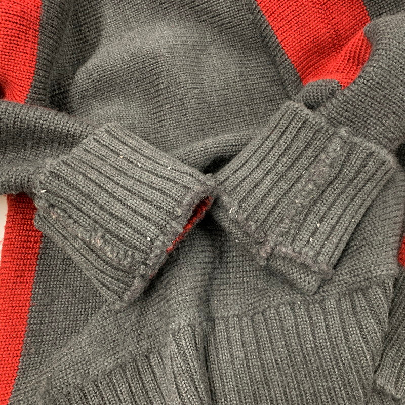 【中古品】【メンズ】 TURTLE KNIT SWEATER タートルニットセーター 146-260130-tt-14-izu サイズ:L カラー:グレー×レッド 万代Net店