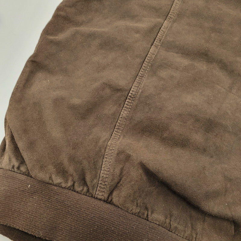 【中古品】【メンズ】 SUEDE BLOUSON JACKET スエード ブルゾン ジャケット アウター 長袖 146-260202-kh-04-izu サイズ:58 カラー:ブラウン 万代Net店